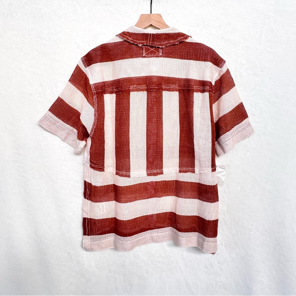 NWOT We The Free Del Mar Cabana Shirt in Brown Combo - Picture 10 of 11
